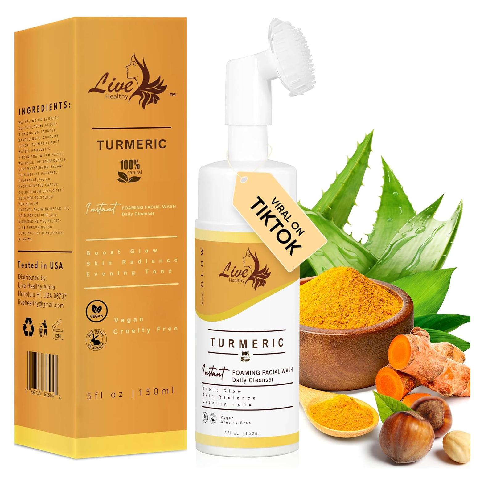 Limpiador Facial Espumoso Live Healthy con Cúrcuma 150ml