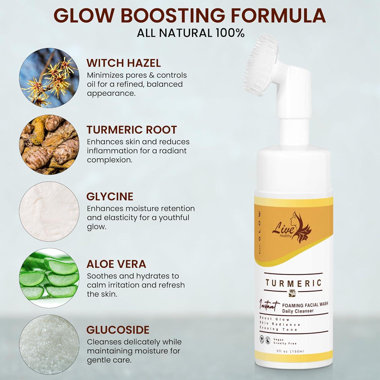 Limpiador Facial Espumoso Live Healthy con Cúrcuma 150ml