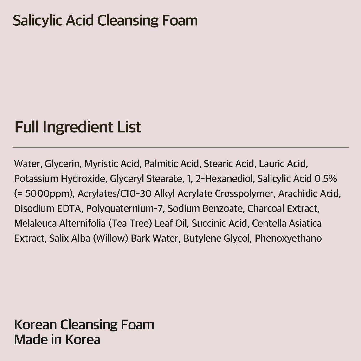 Espuma Limpiadora Facial Ácido Salicílico 150 ml - Cuidado Piel Coreano