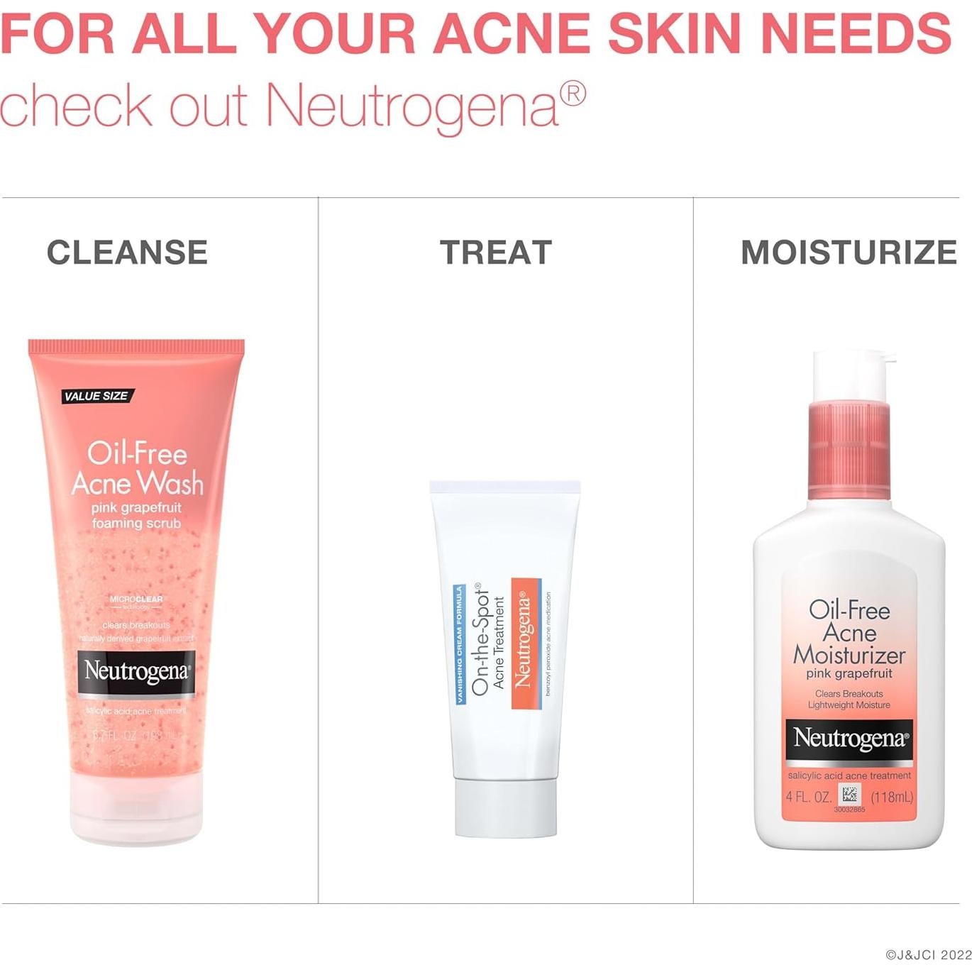 Limpiador Facial para Acné Neutrogena 198 ml x3 Sin Aceite