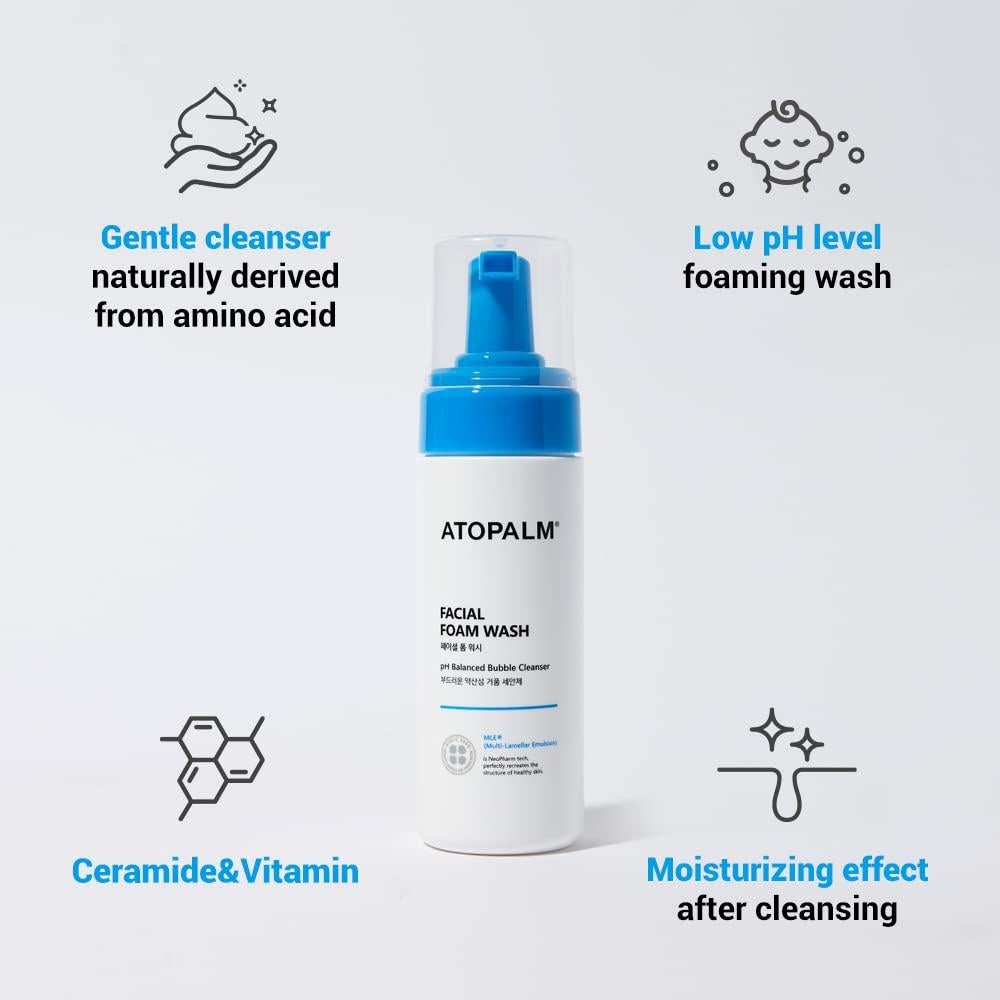 ATOPALM Jabón Facial Espumoso Hipoalergénico 150ml para Bebés