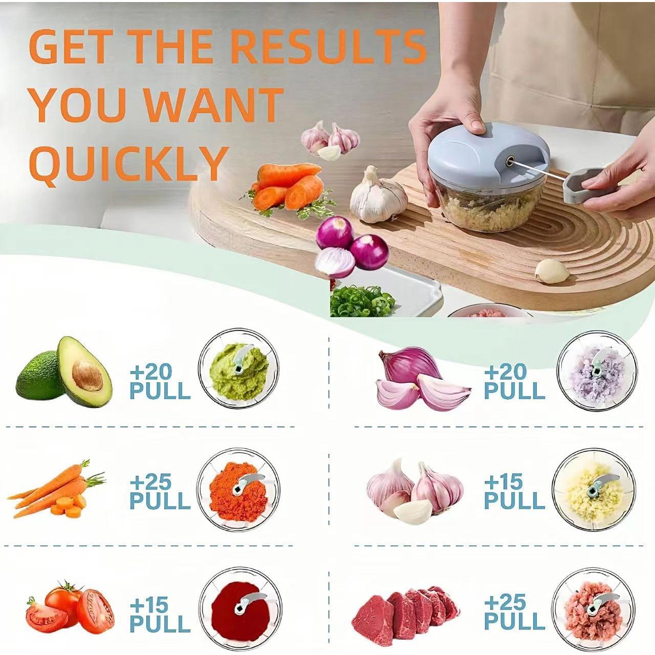 Picador de Alimentos Manual SXSWNSDLX 500ml Azul - Versátil y Eficiente