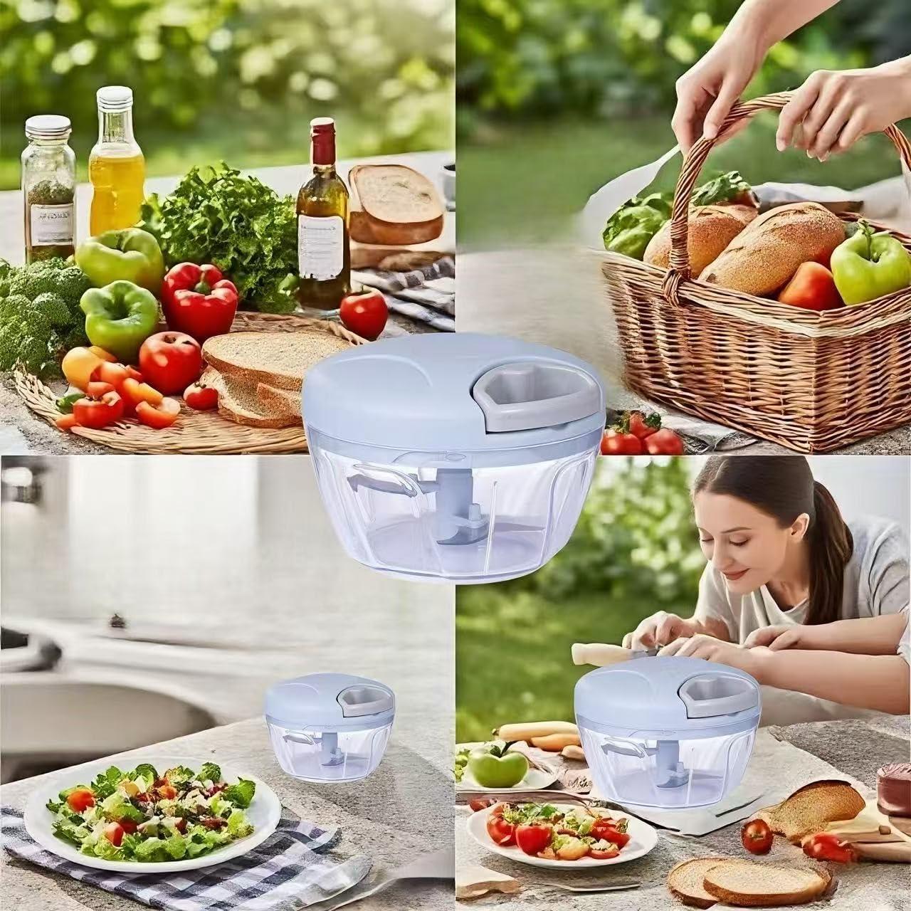 Picador de Alimentos Manual SXSWNSDLX 500ml Azul - Versátil y Eficiente