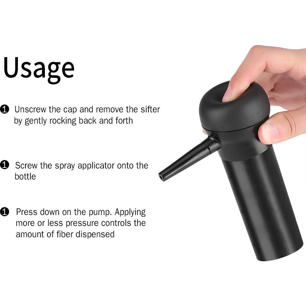 Atomizador de Aplicación de Fibra Capilar Negro