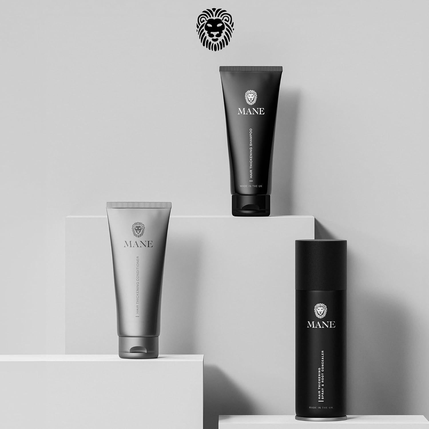 Spray Engrosador de Cabello Mane - Rellenador Raíces Negro 191g