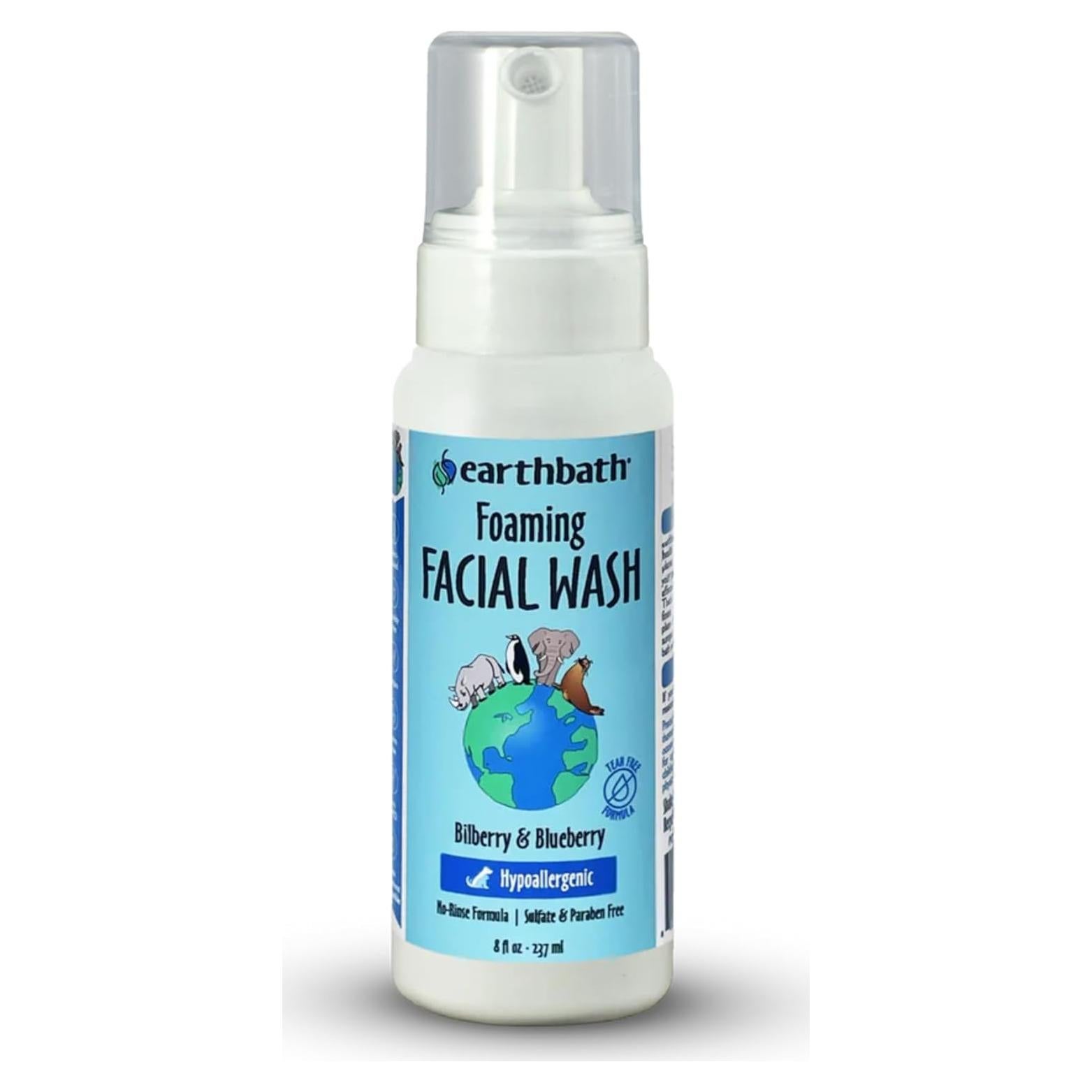 Jabón Facial Espumoso Earthbath para Perros y Gatos - 240 ml