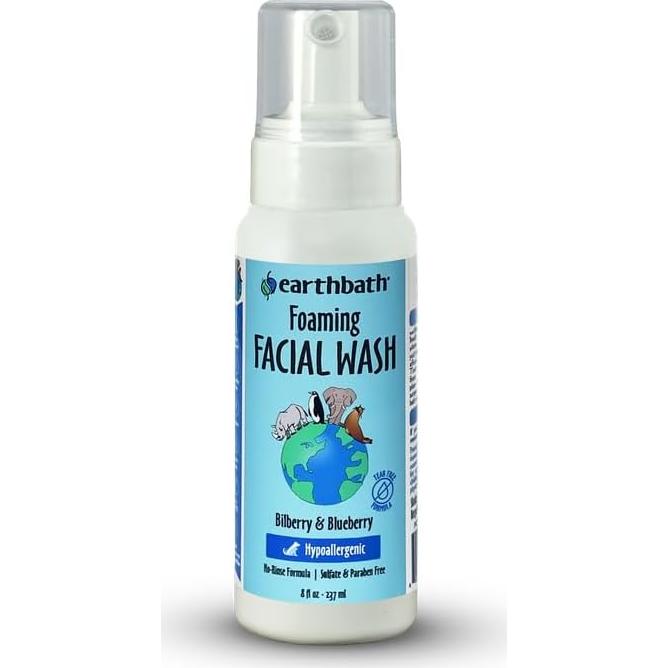Jabón Facial Espumoso Earthbath para Perros y Gatos - 240 ml