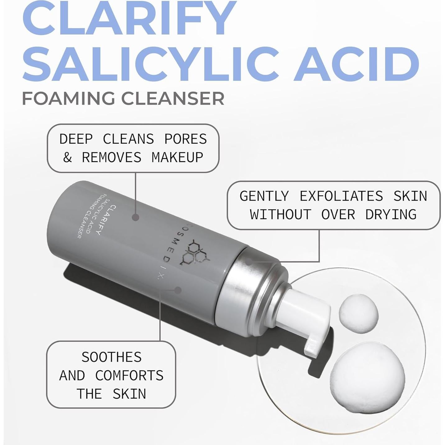 Limpiador Facial Espumoso COSMEDIX con Ácido Salicílico 150ml