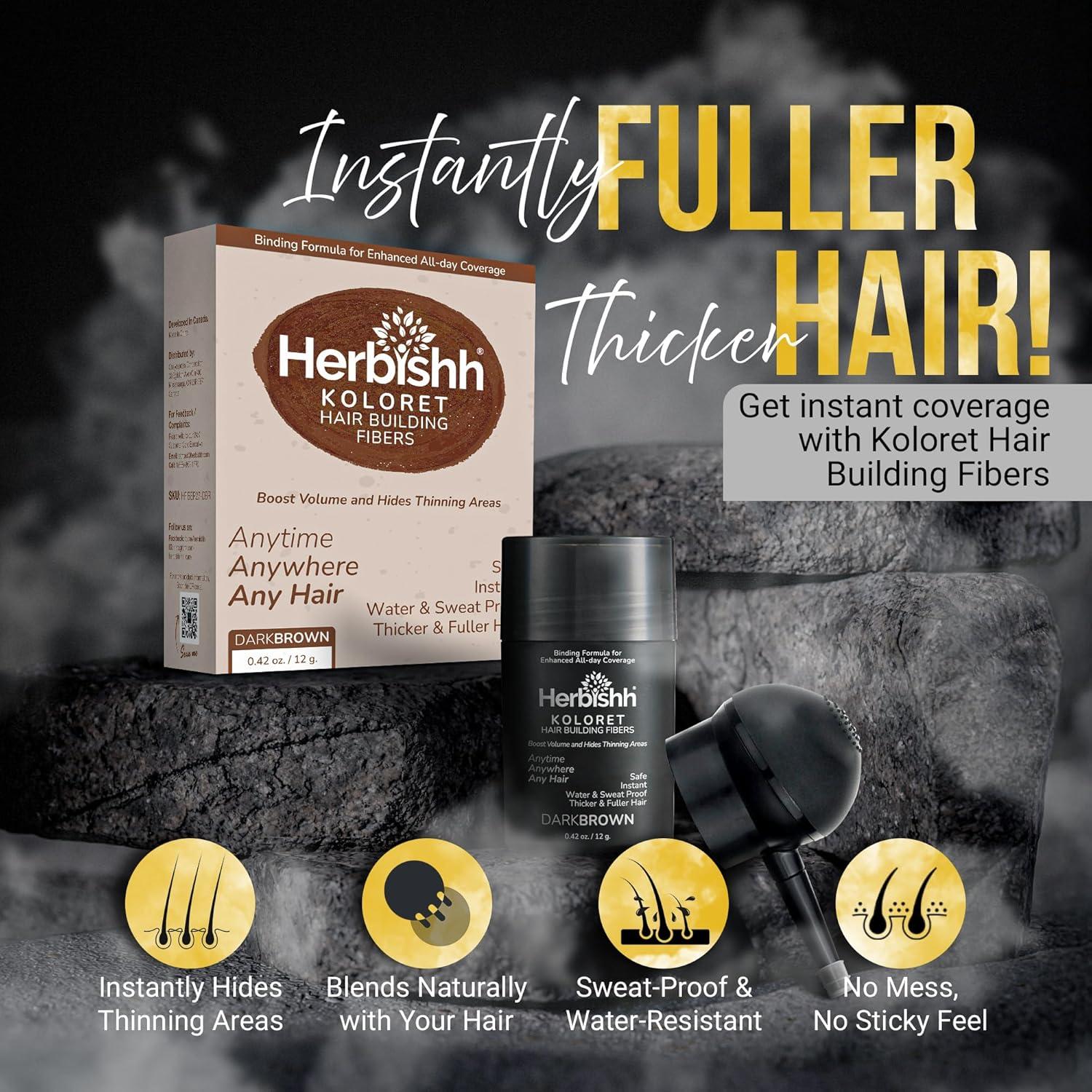 Fibra para Cabello Koloret Herbishh Marrón Oscuro 12 g