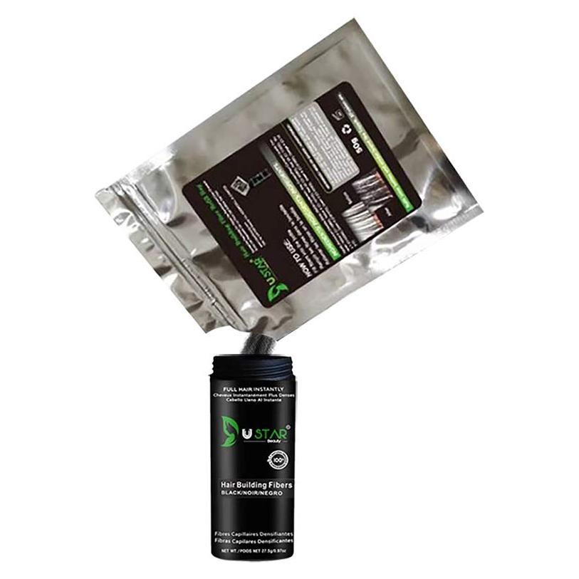 Bolsa de Recarga de Fibras para Cabello USTAR 50g Marrón Oscuro