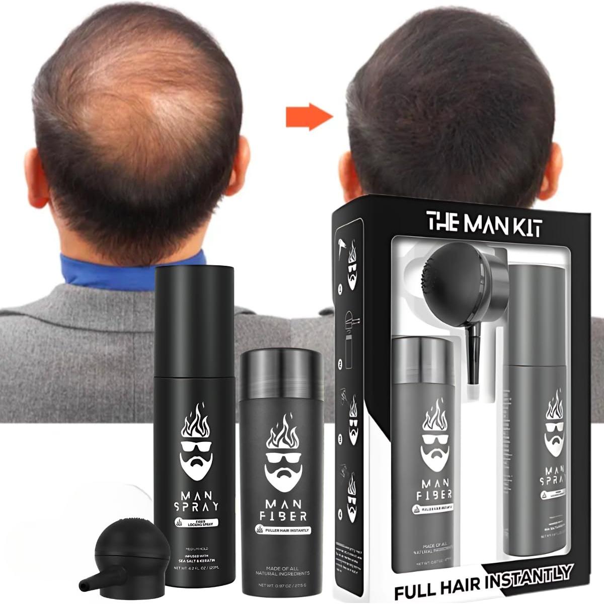 Set de Cabello Man Essentials - Fibras Engrosadoras y Spray Fijador