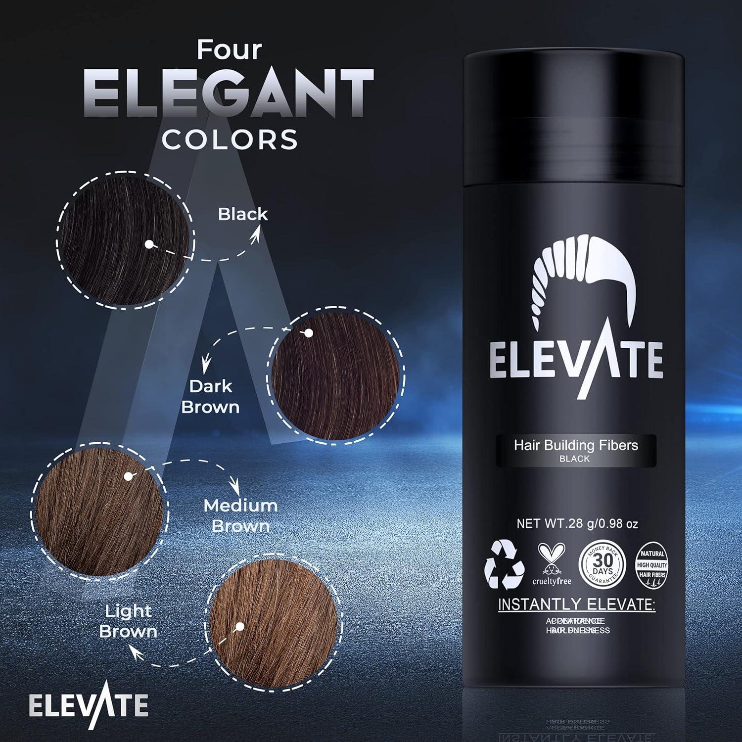 Fibras para Cabello Elevate 40g - Queratina Natural Negro