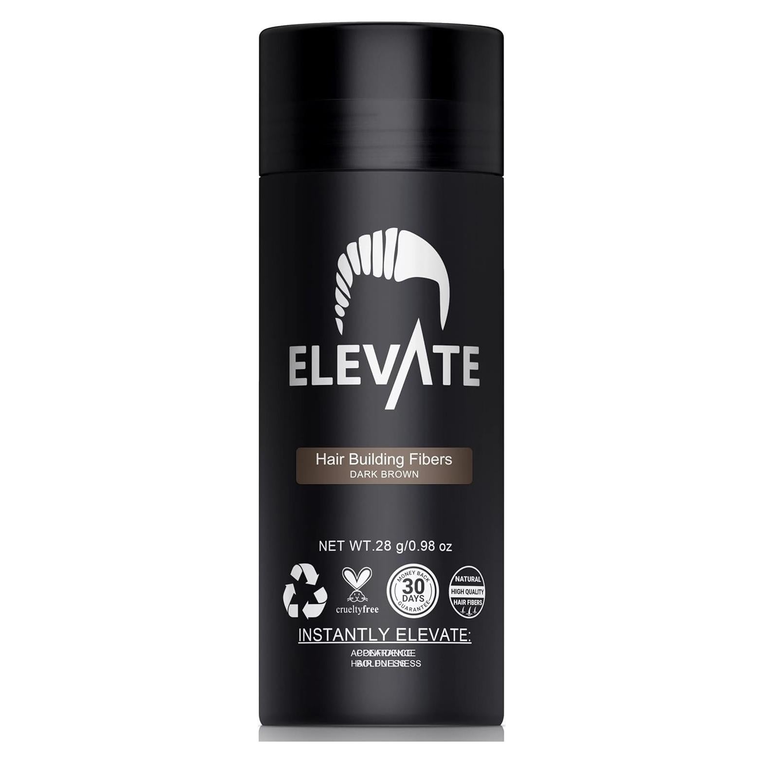 Fibras para Cabello Elevate Marrón Oscuro 28g - 100% Natural