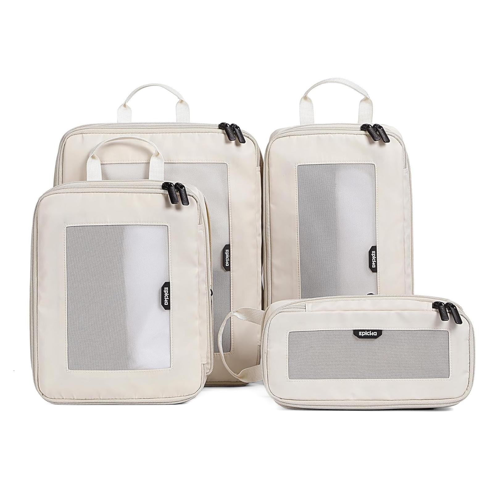Cubos de Compresión EPICKA Set de 4 Beige para Viaje