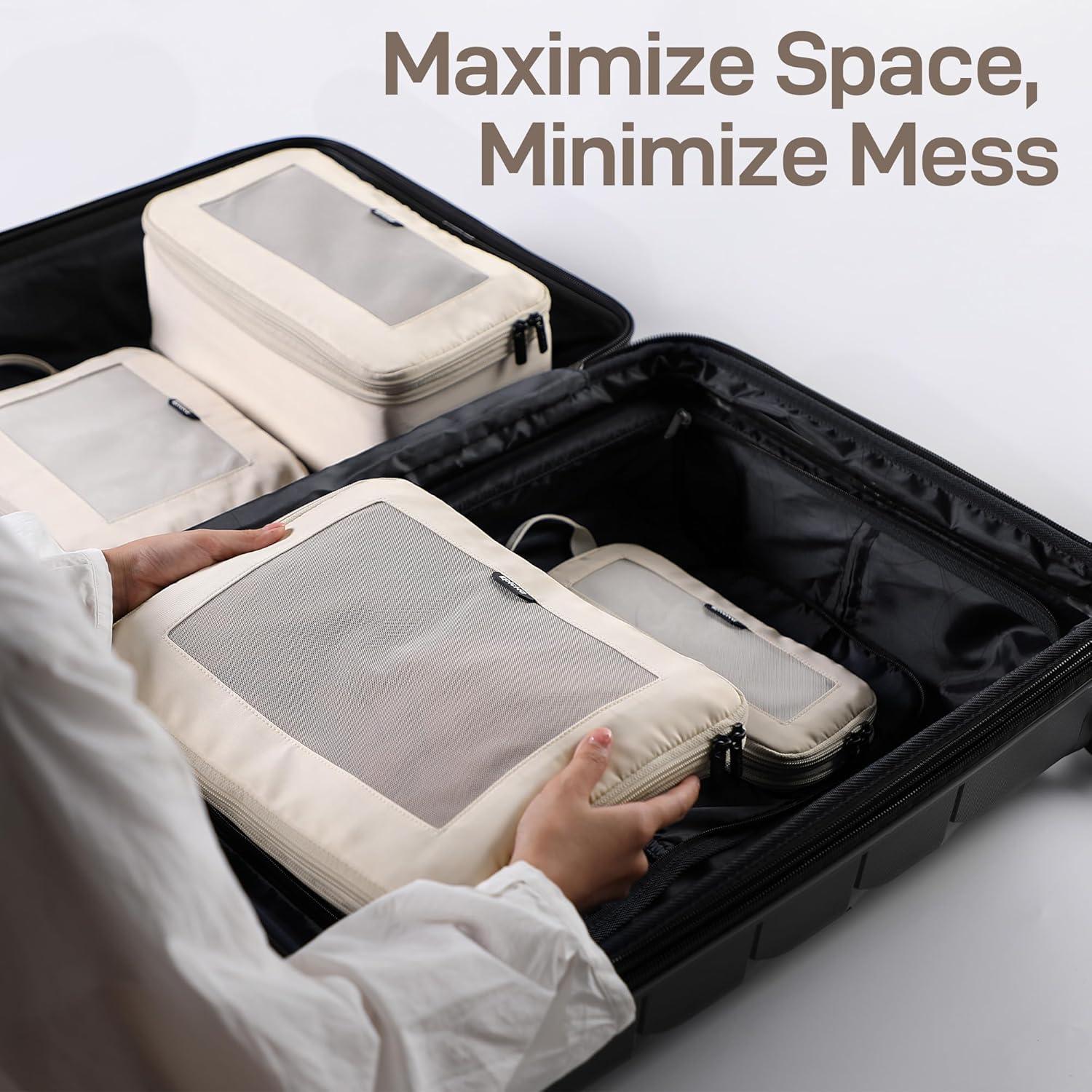 Cubos de Compresión EPICKA Set de 4 Beige para Viaje