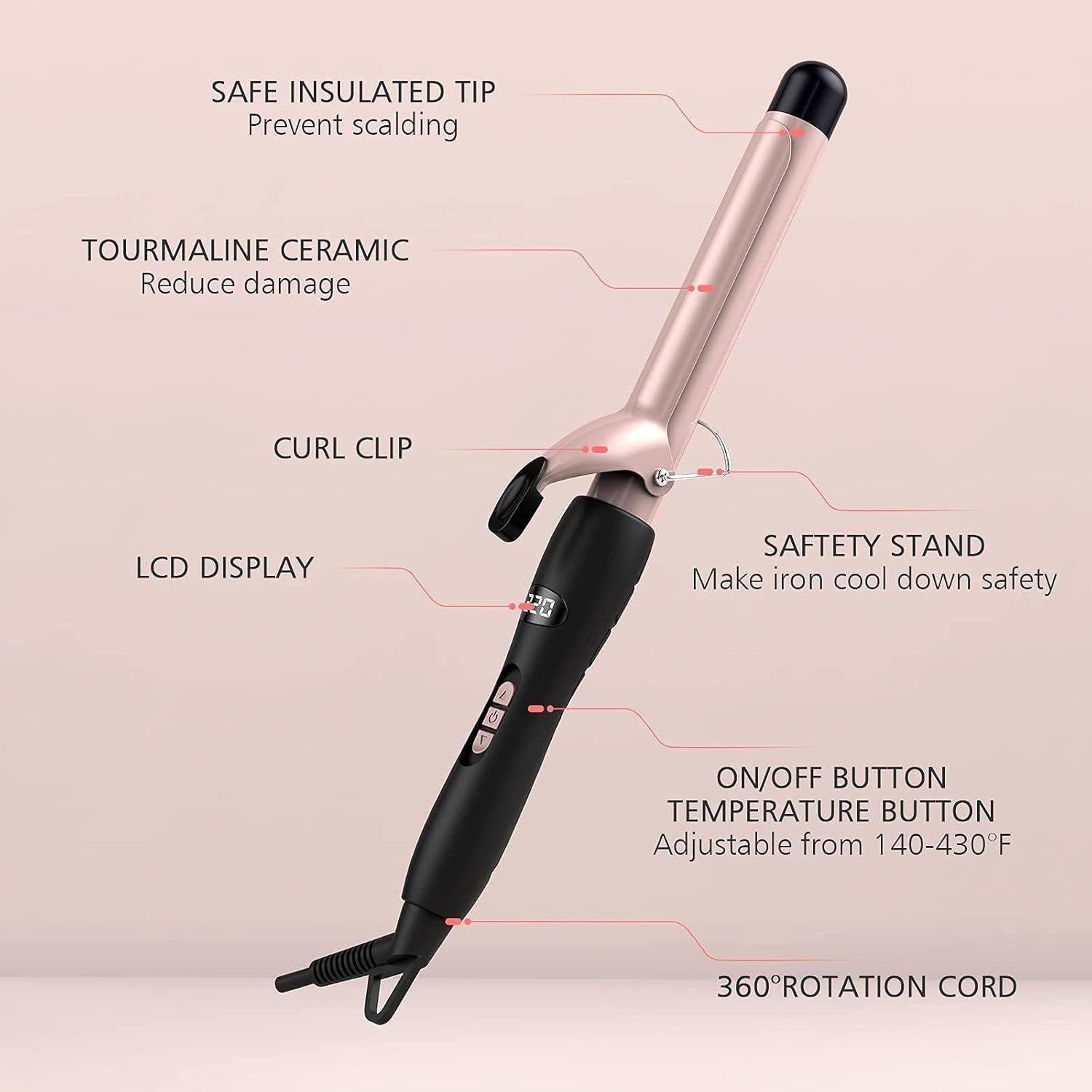 Plancha de Rizar PRETFY 1 Pulgada Cerámica 60-220°C