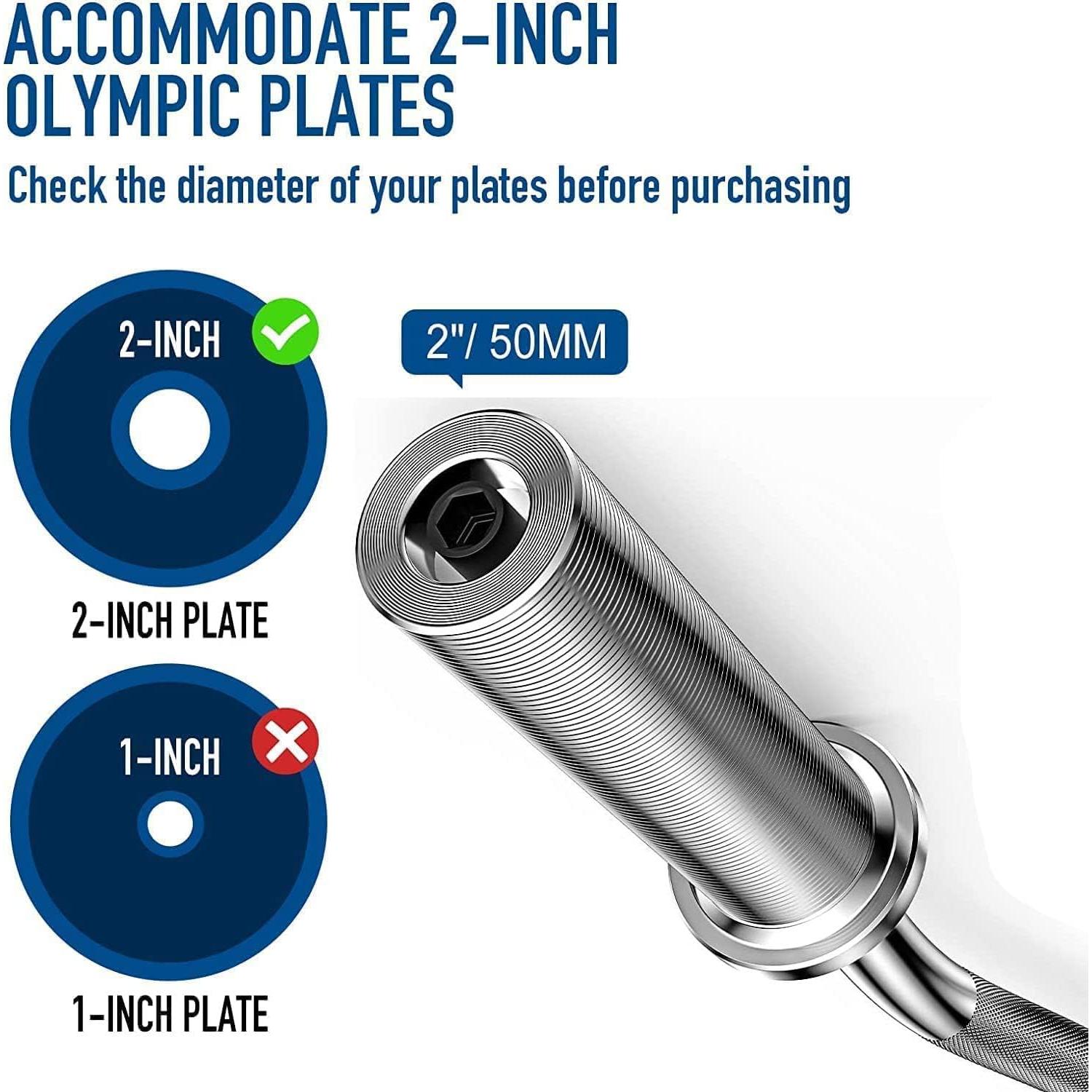 Barra Olímpica EZ Curl Bupans 119.38 cm 500 kg Acero Cromado
