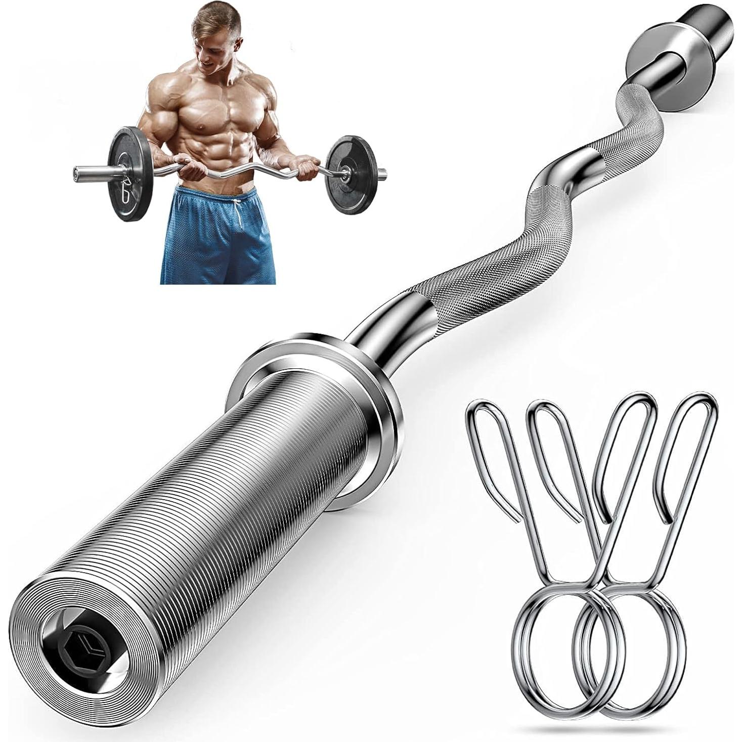 Barra Olímpica EZ Curl Bupans 119.38 cm 500 kg Acero Cromado