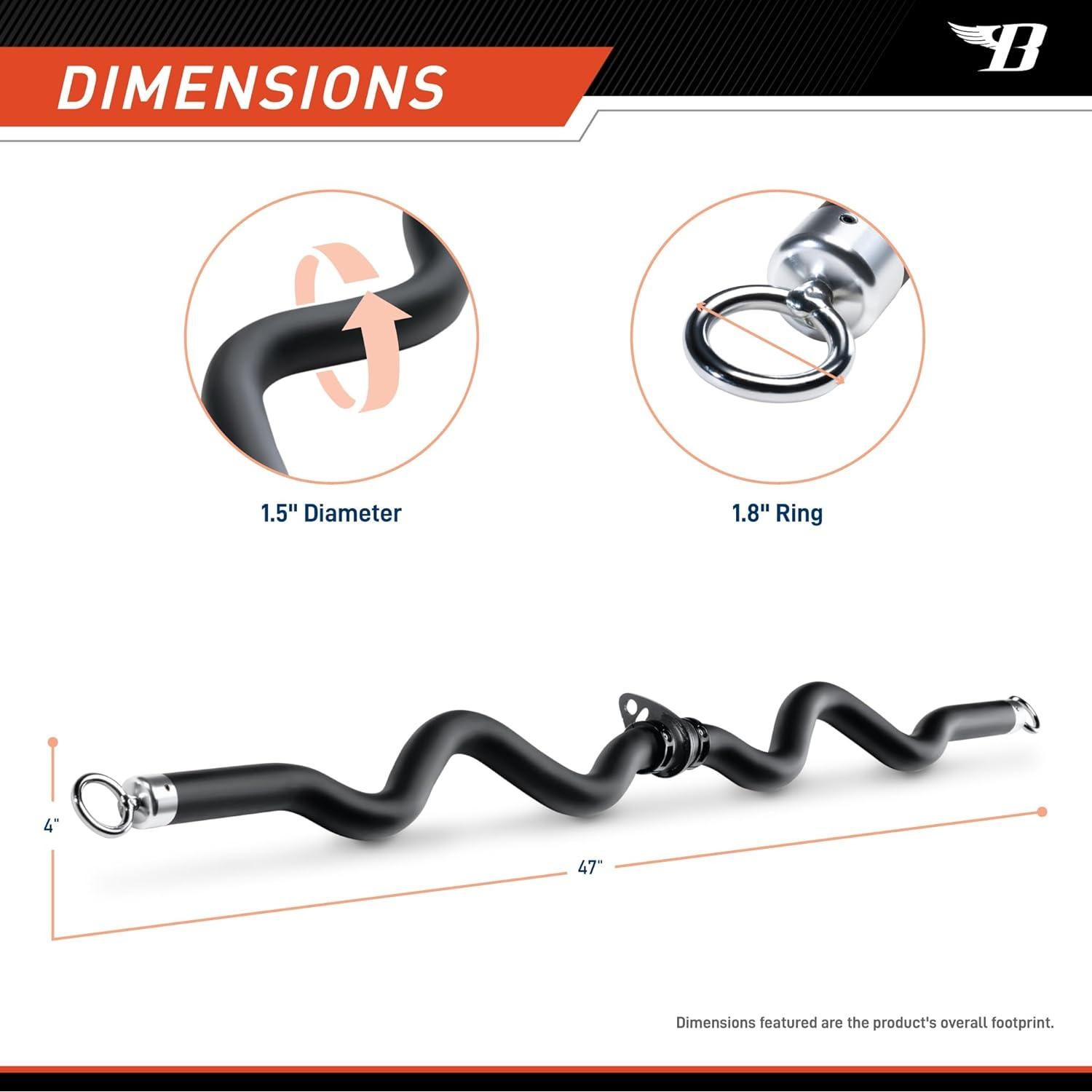 Barra de Ejercicio Deluxe Bionic Body BBEB-7355 119 cm Negra