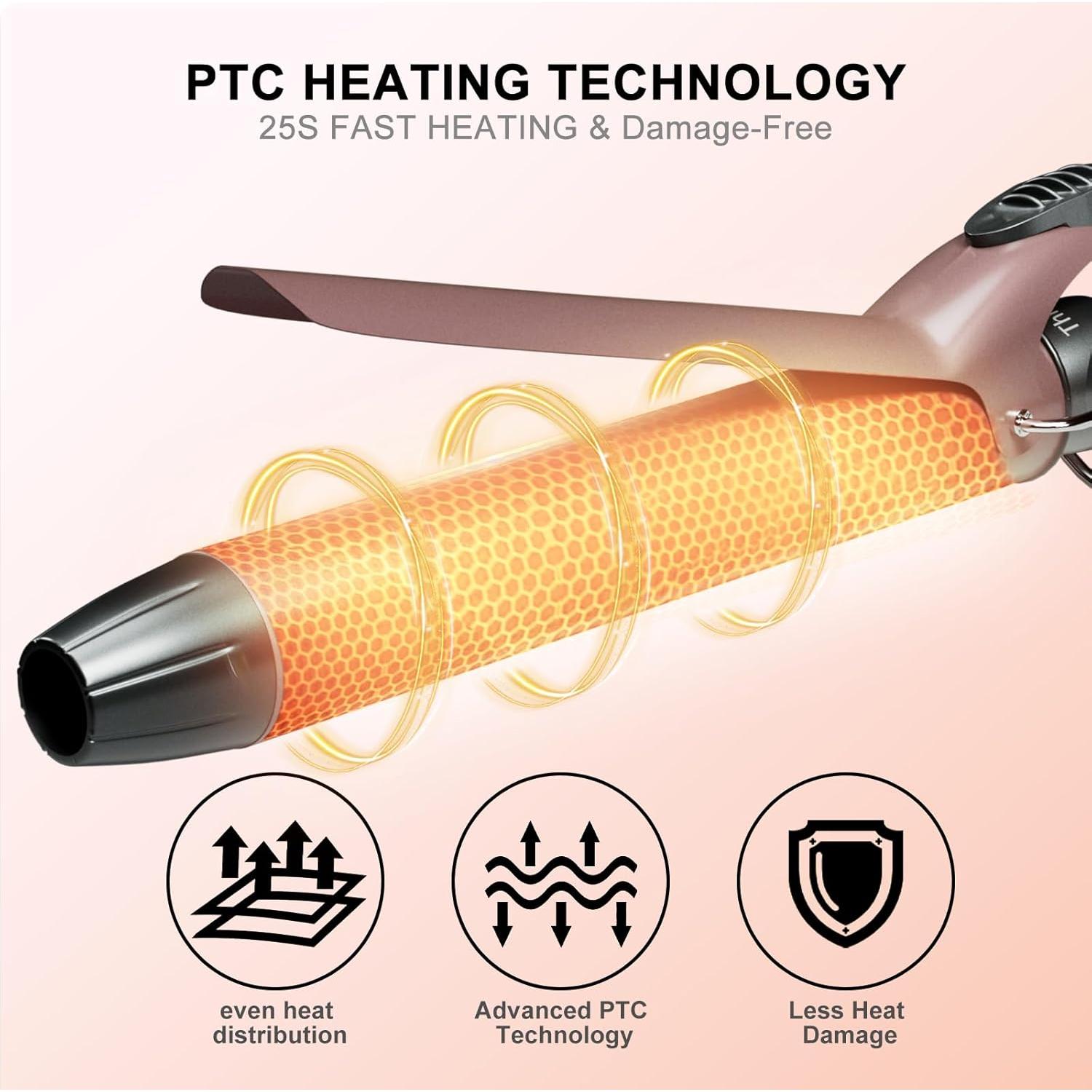 Plancha de Rizar Thirtek 1 Pulgada Cerámica Oro Rosa