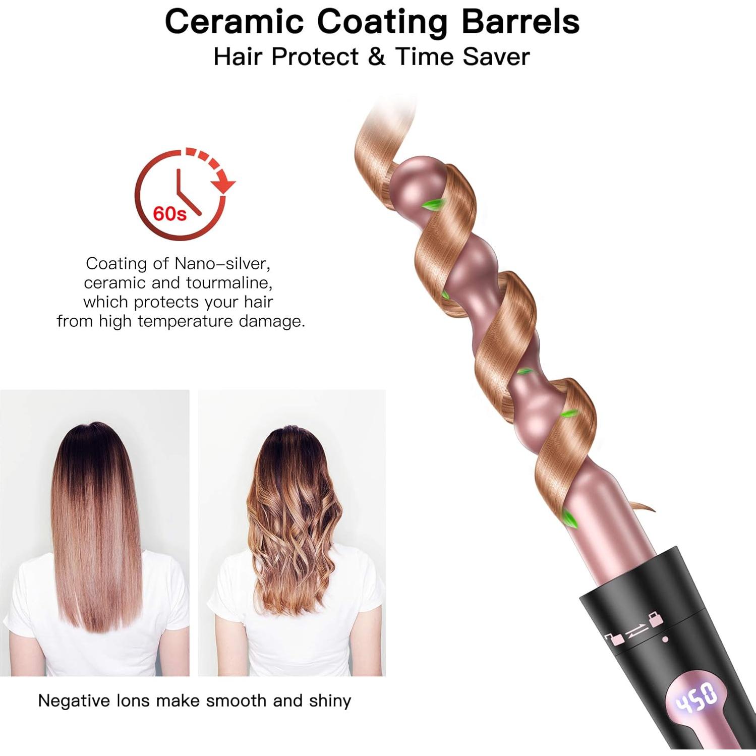 Rizador de Cabello USHOW 5 en 1 Cerámica Turmalina 0.89-3.18 cm