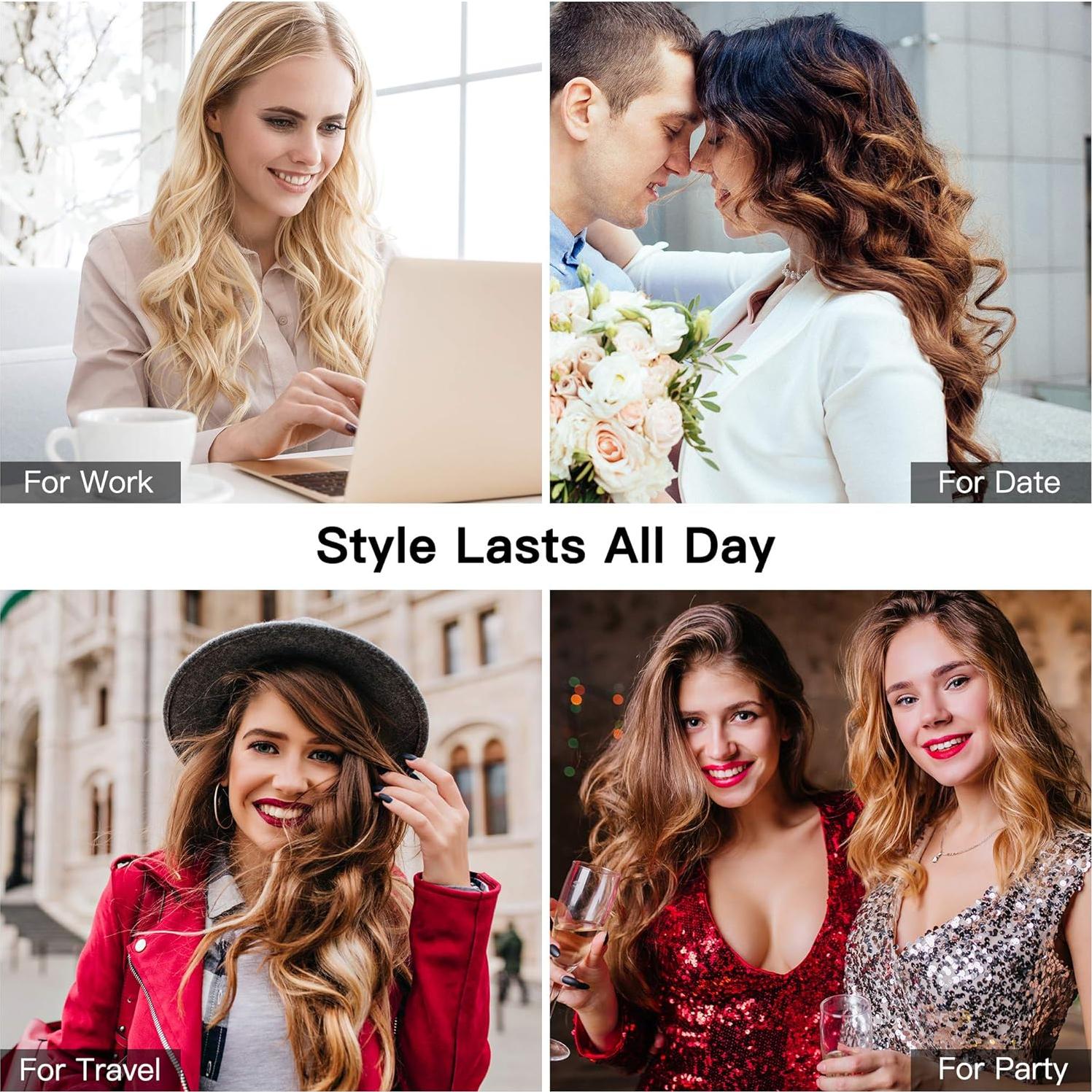 Rizador de Cabello USHOW 5 en 1 Cerámica Turmalina 0.89-3.18 cm