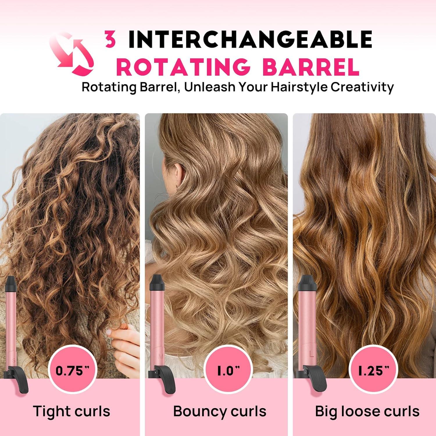 Plancha de Rizar Automática MESCOMB HC04 3 Barriles Intercambiables