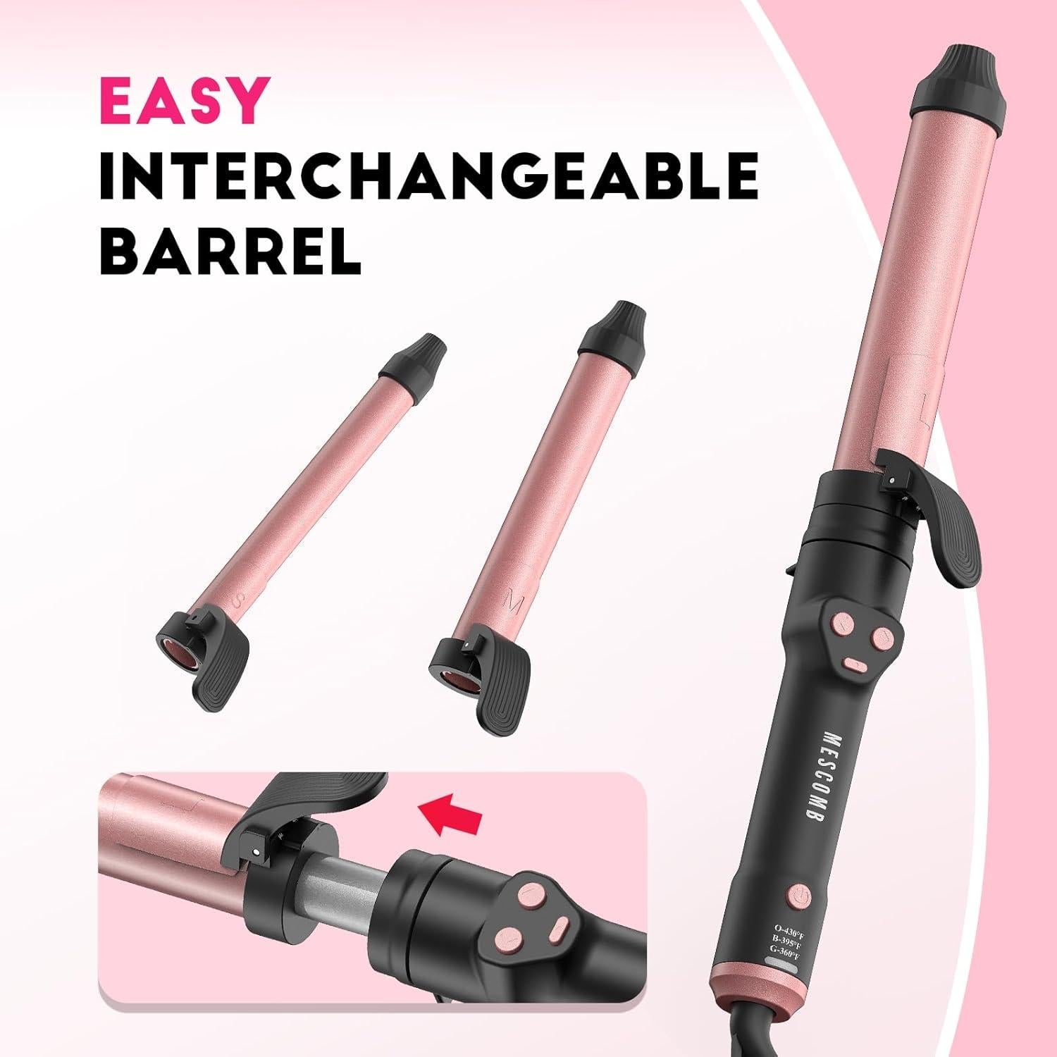 Plancha de Rizar Automática MESCOMB HC04 3 Barriles Intercambiables