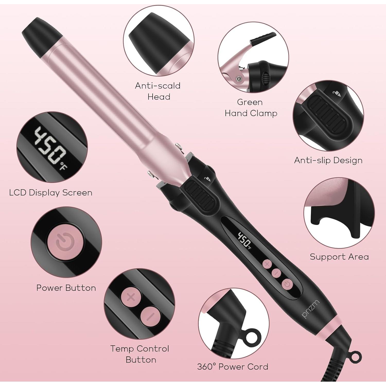 Juego de Plancha de Rizar Prizm Pro Clamp 5 Barriles Intercambiables