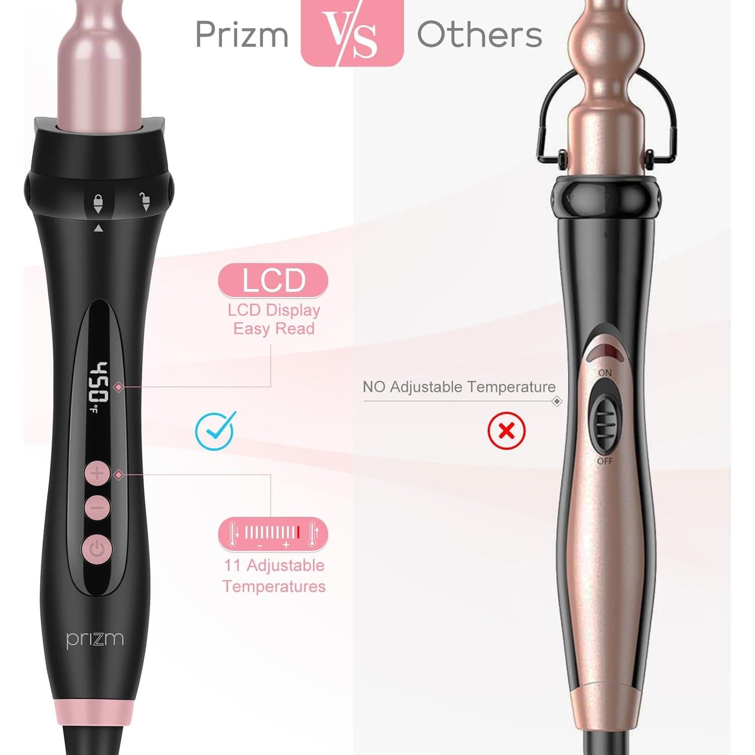 Juego de Plancha de Rizar Prizm Pro Clamp 5 Barriles Intercambiables