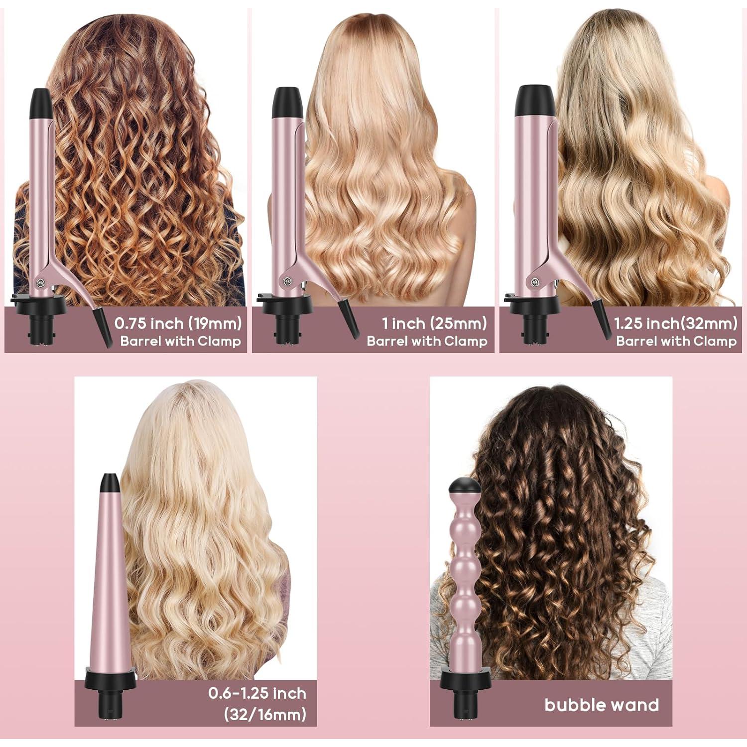 Juego de Plancha de Rizar Prizm Pro Clamp 5 Barriles Intercambiables