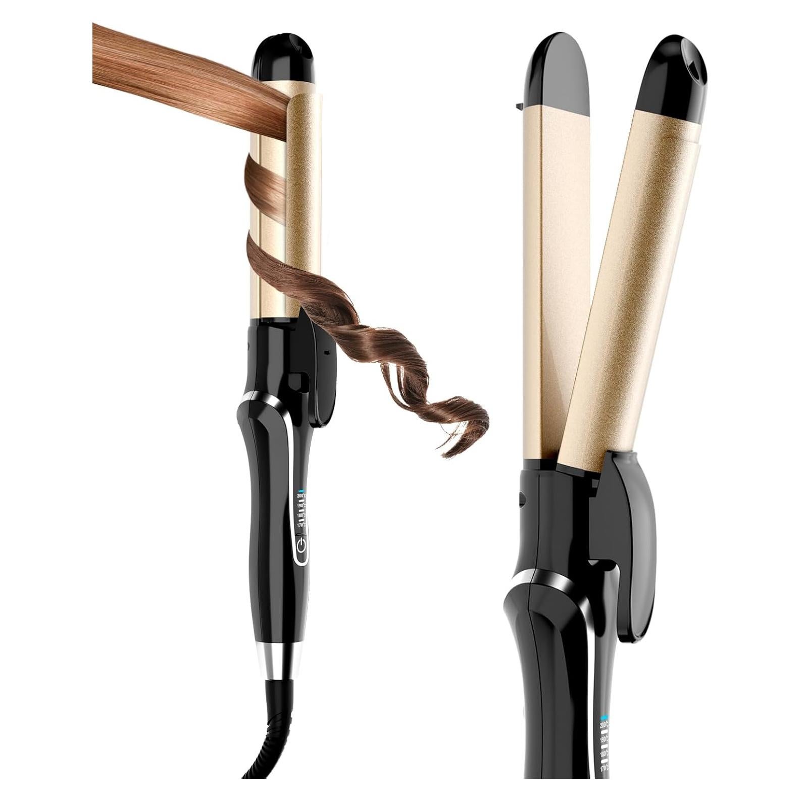 Plancha de Cabello 1.25" Podiality Cerámica 2 en 1 Temperatura Ajustable