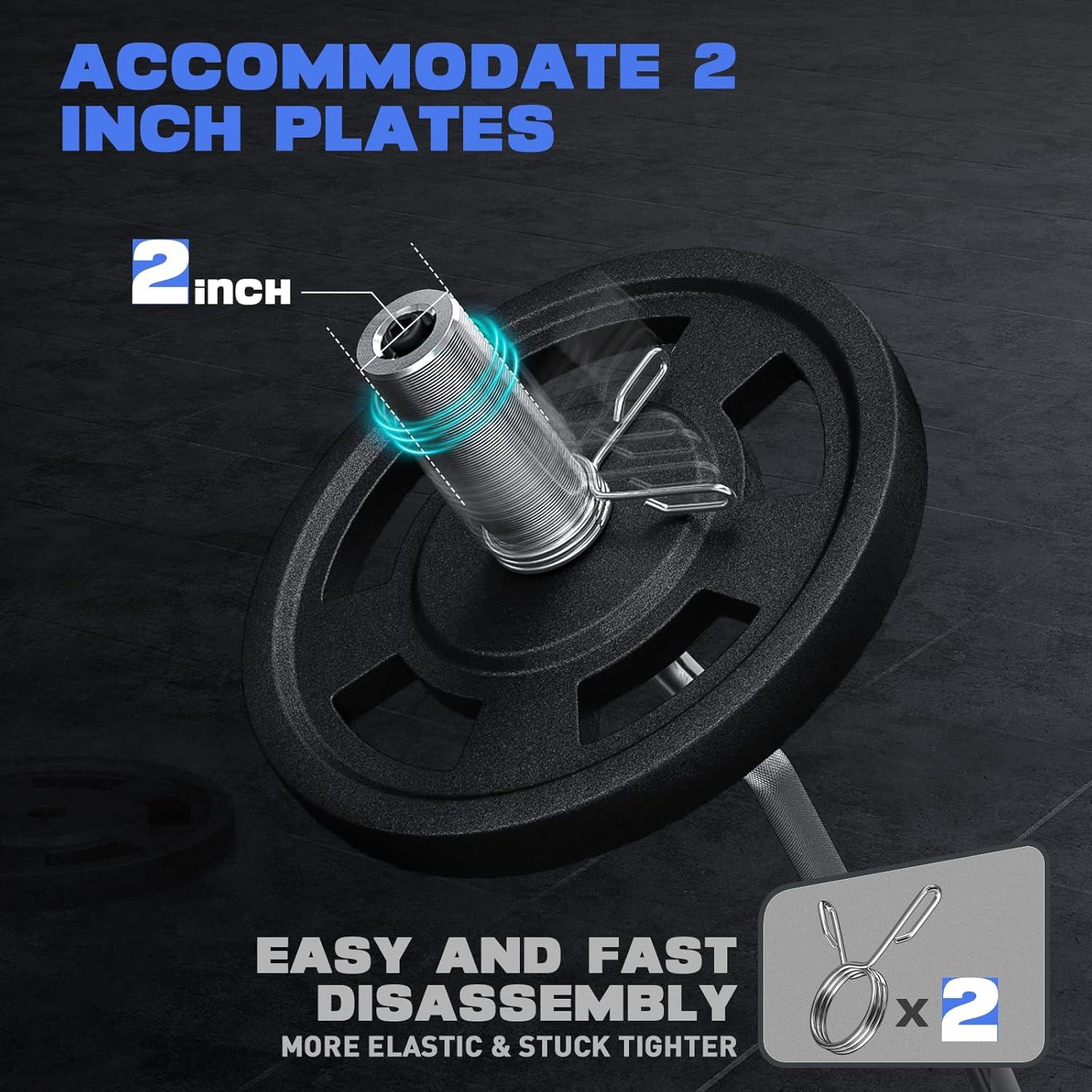 Barra Olímpica EZ Curl ExtreSpo 119 cm Cromada 6.8 kg