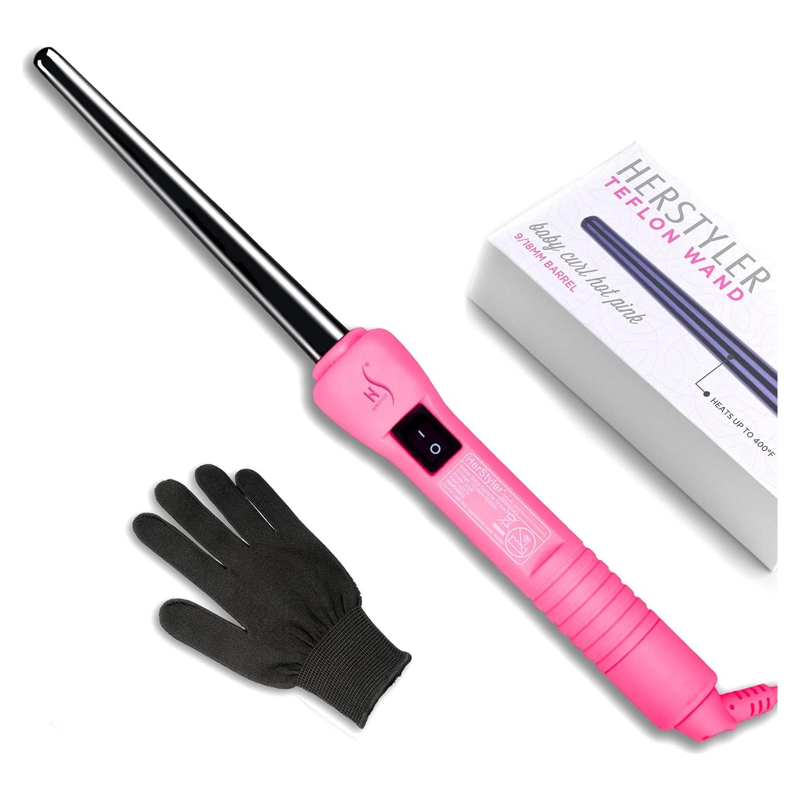 Rizador de Cabello Mini Herstyler Baby Curls Rosa 1.3 cm