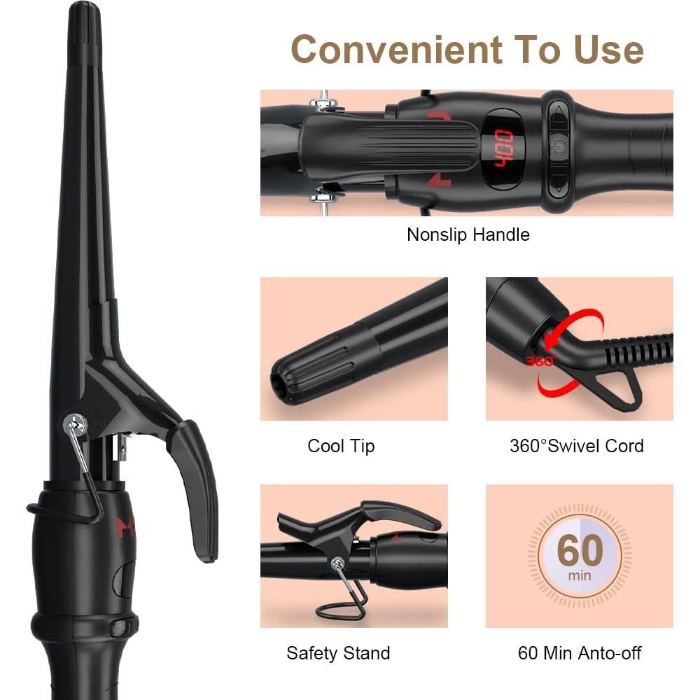 Varita de Rizado MHU Cerámica 1.27-2.54 cm Ajustable