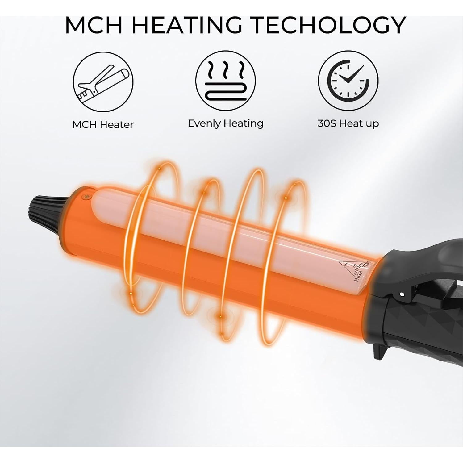 Plancha de Rizar Cerámica Qianyi 6.2" Temperatura Ajustable