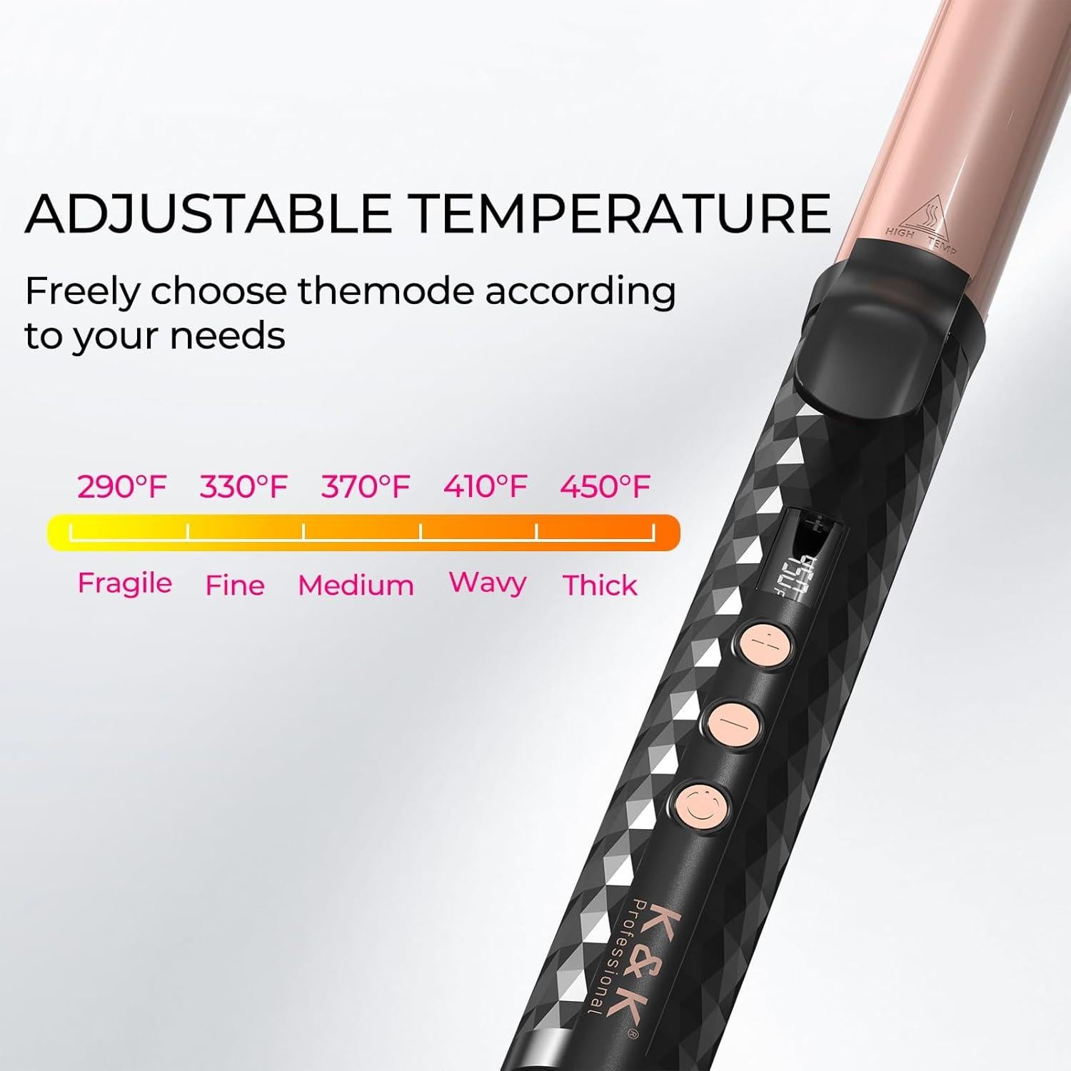 Plancha de Rizar Cerámica Qianyi 6.2" Temperatura Ajustable