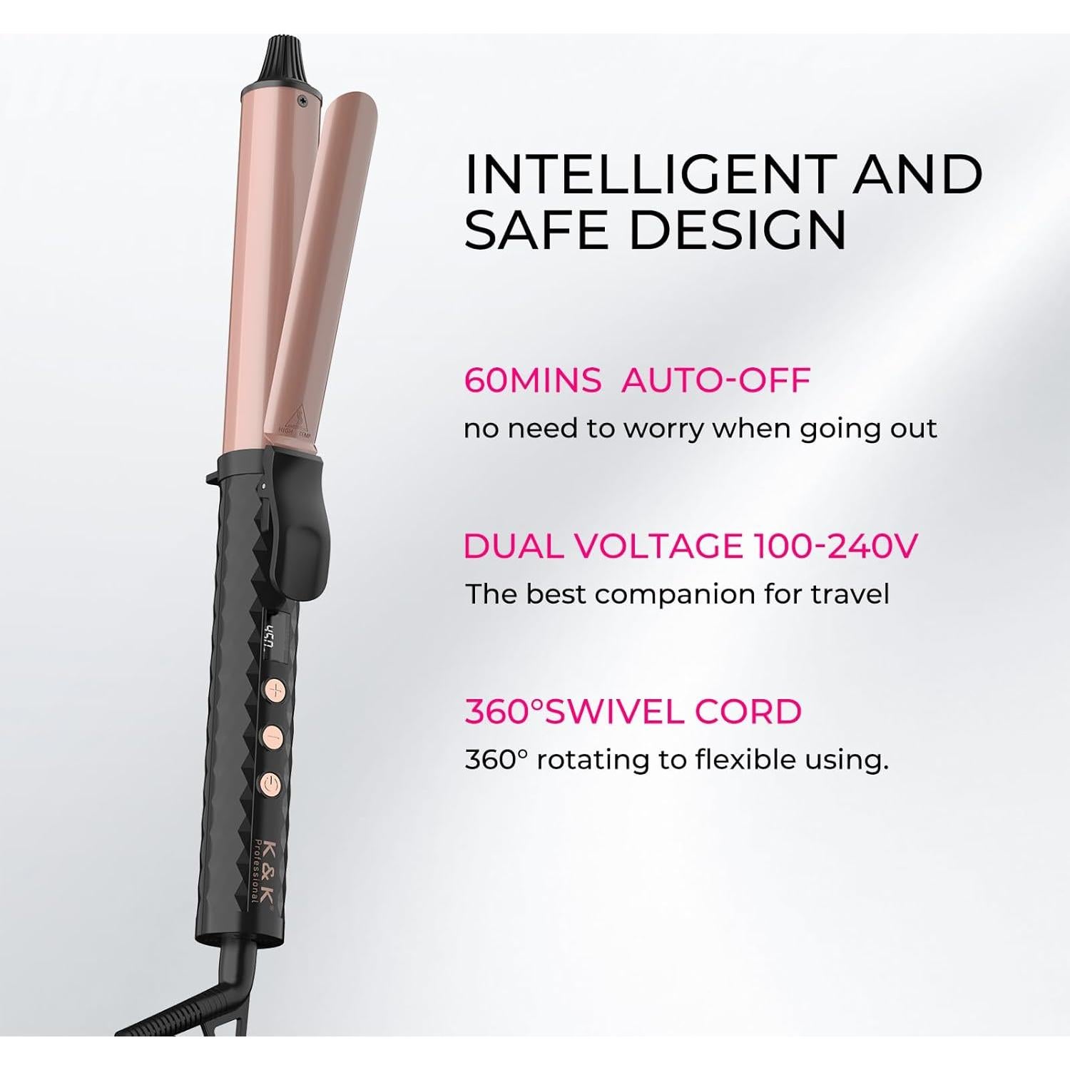 Plancha de Rizar Cerámica Qianyi 6.2" Temperatura Ajustable