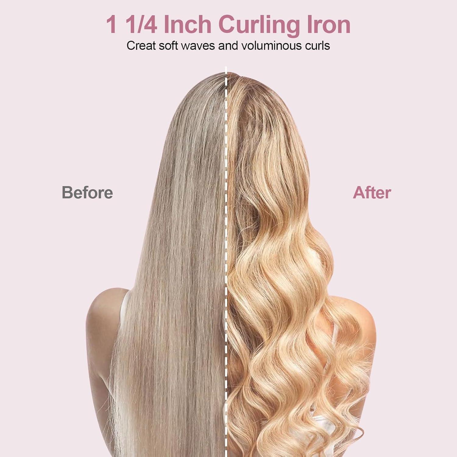 Plancha de Rizar 32mm MEOUNEQU Cerámica Ajustable con Guante