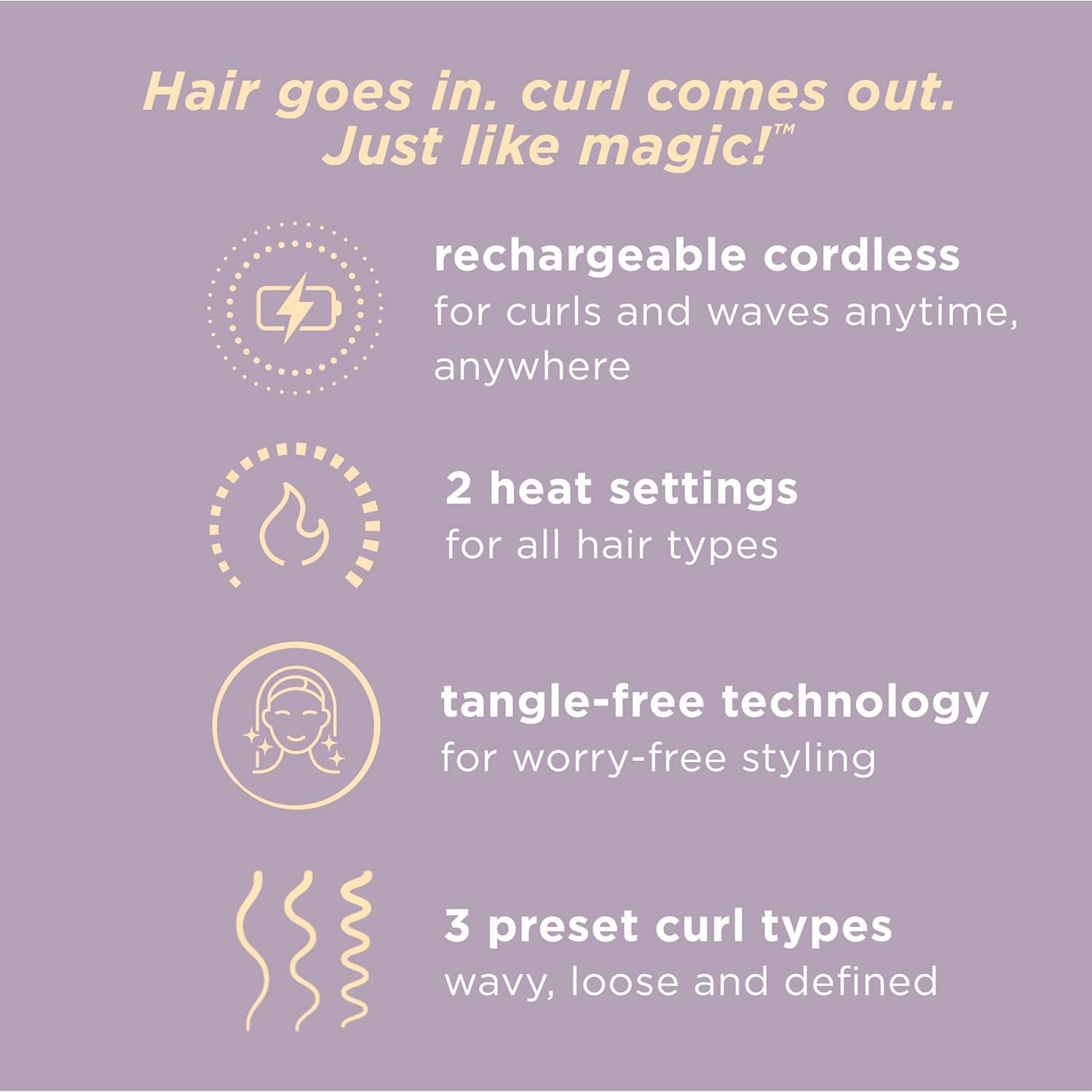 Rizador Automático Inalámbrico Conair Curl Secret Mini 1.27 cm