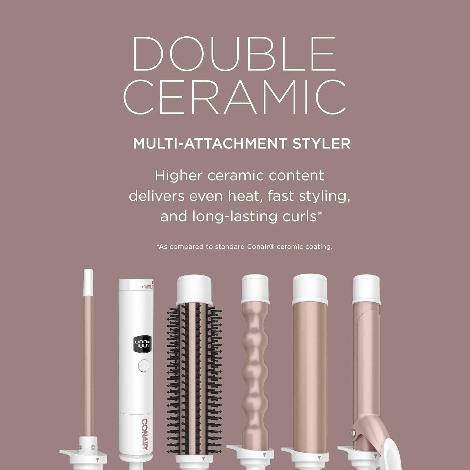 Estilizador de Cabello 5 en 1 Conair Doble Cerámica Accesorios