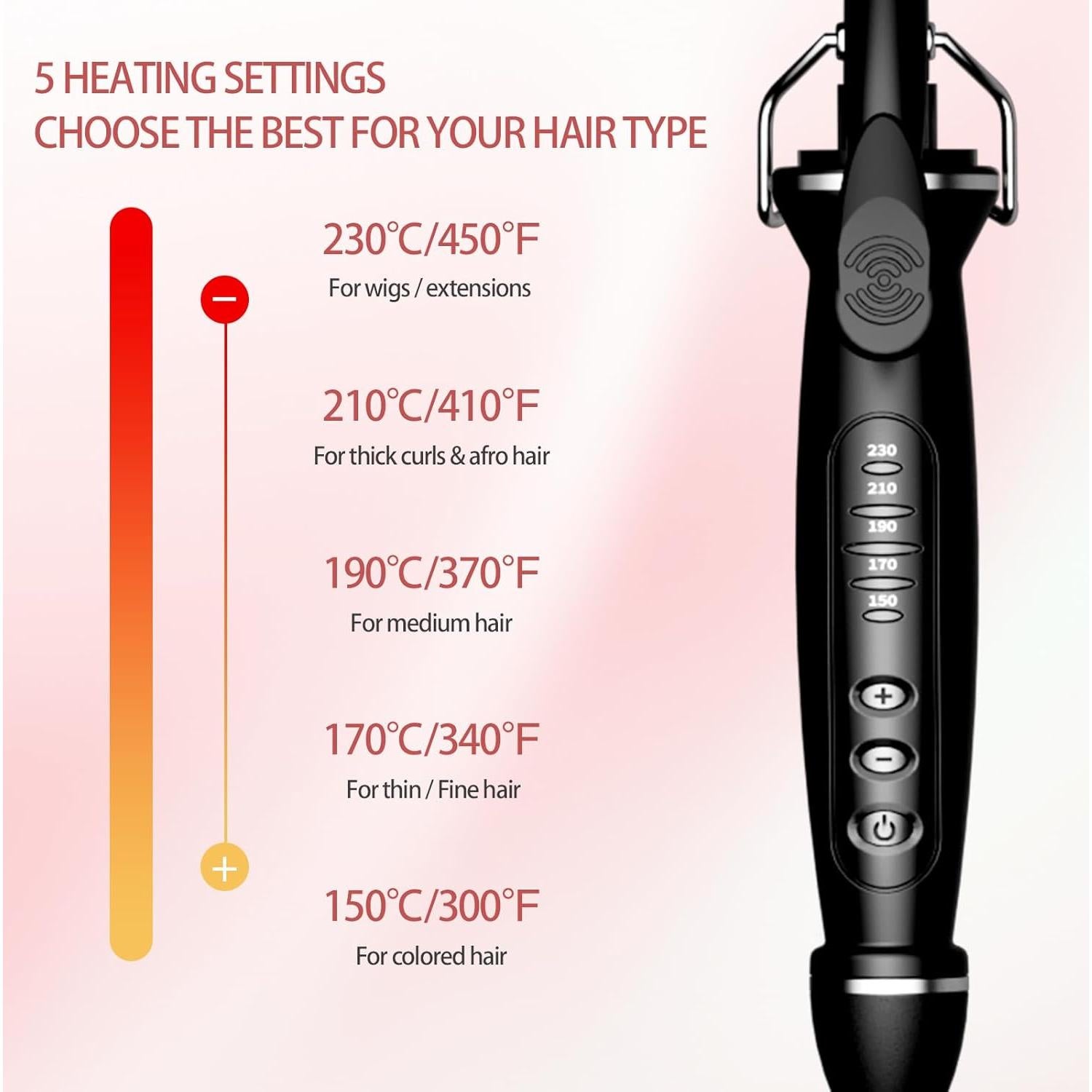 Plancha de Rizos Cerámica SAOSA 13mm con Apagado Automático