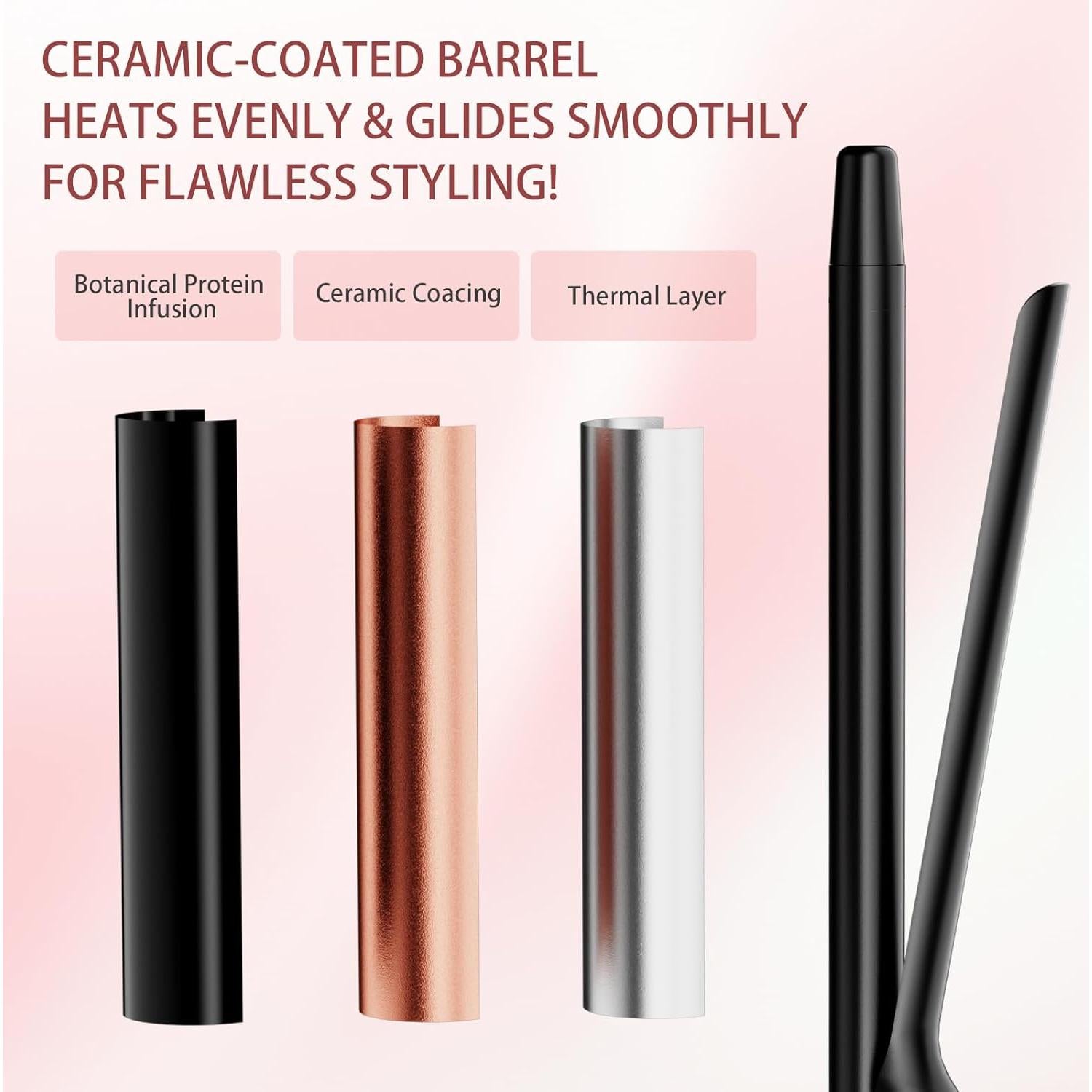 Plancha de Rizos Cerámica SAOSA 13mm con Apagado Automático