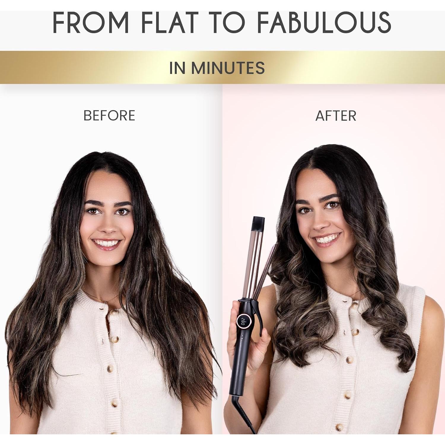 Plancha de Rizar ELLA BELLA 1 Pulgada Doble Voltaje Cerámica