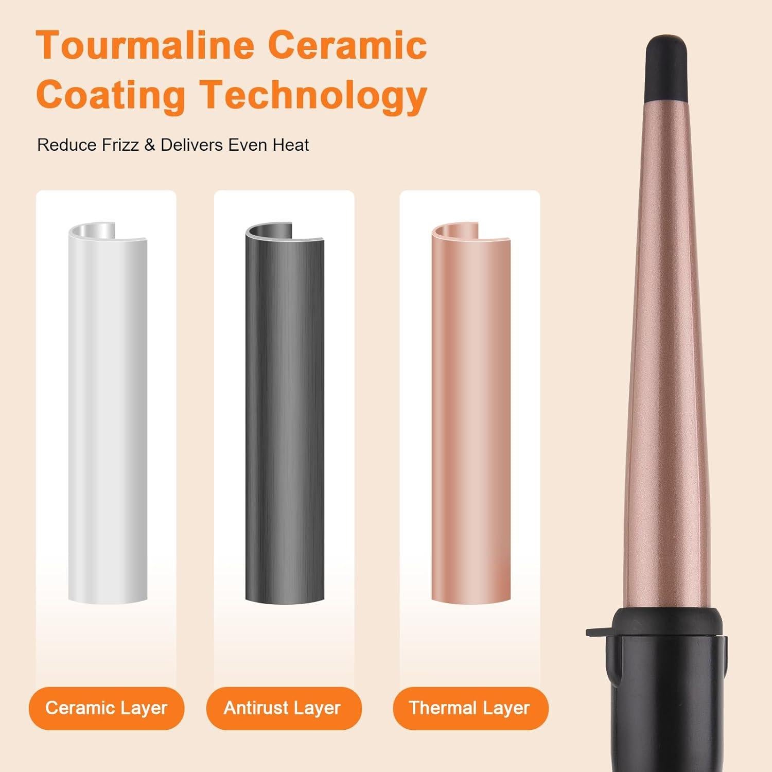 Varita de Rizado Cónica Mcodon 1.27-2.54 cm Cerámica Turmalina