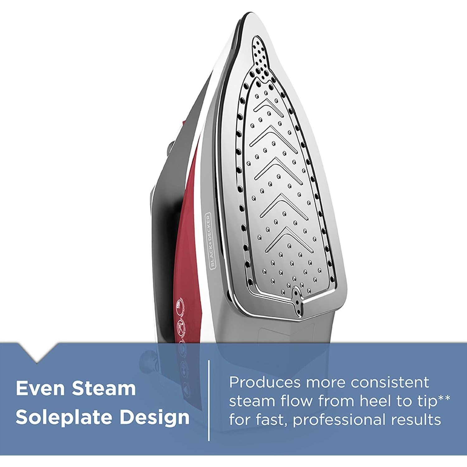 Plancha de Vapor BLACK+DECKER IR2050 Estándar 1.13 kg Roja