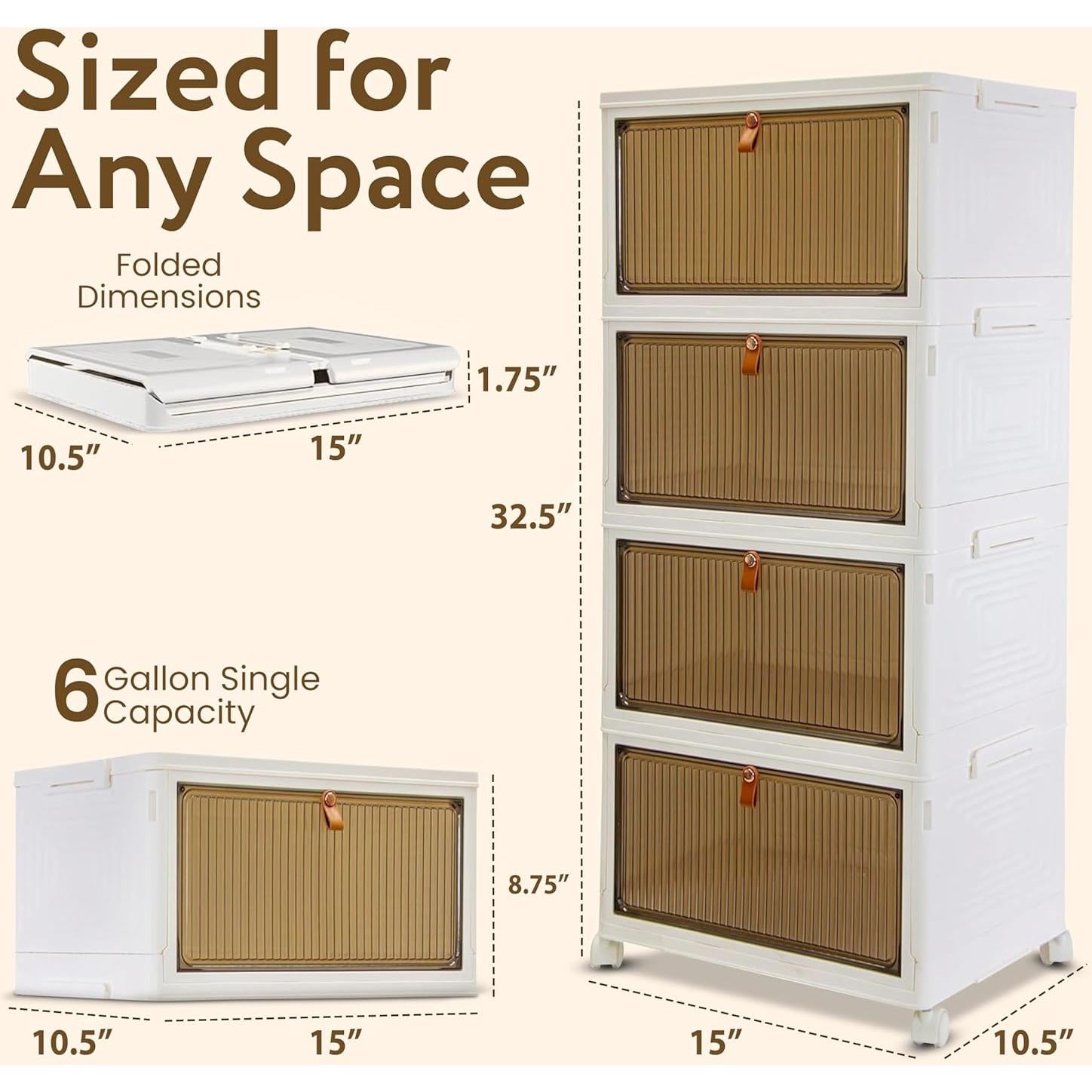 Organizador Apilable Quik Box Sport 4 Niveles 24L - Vertical