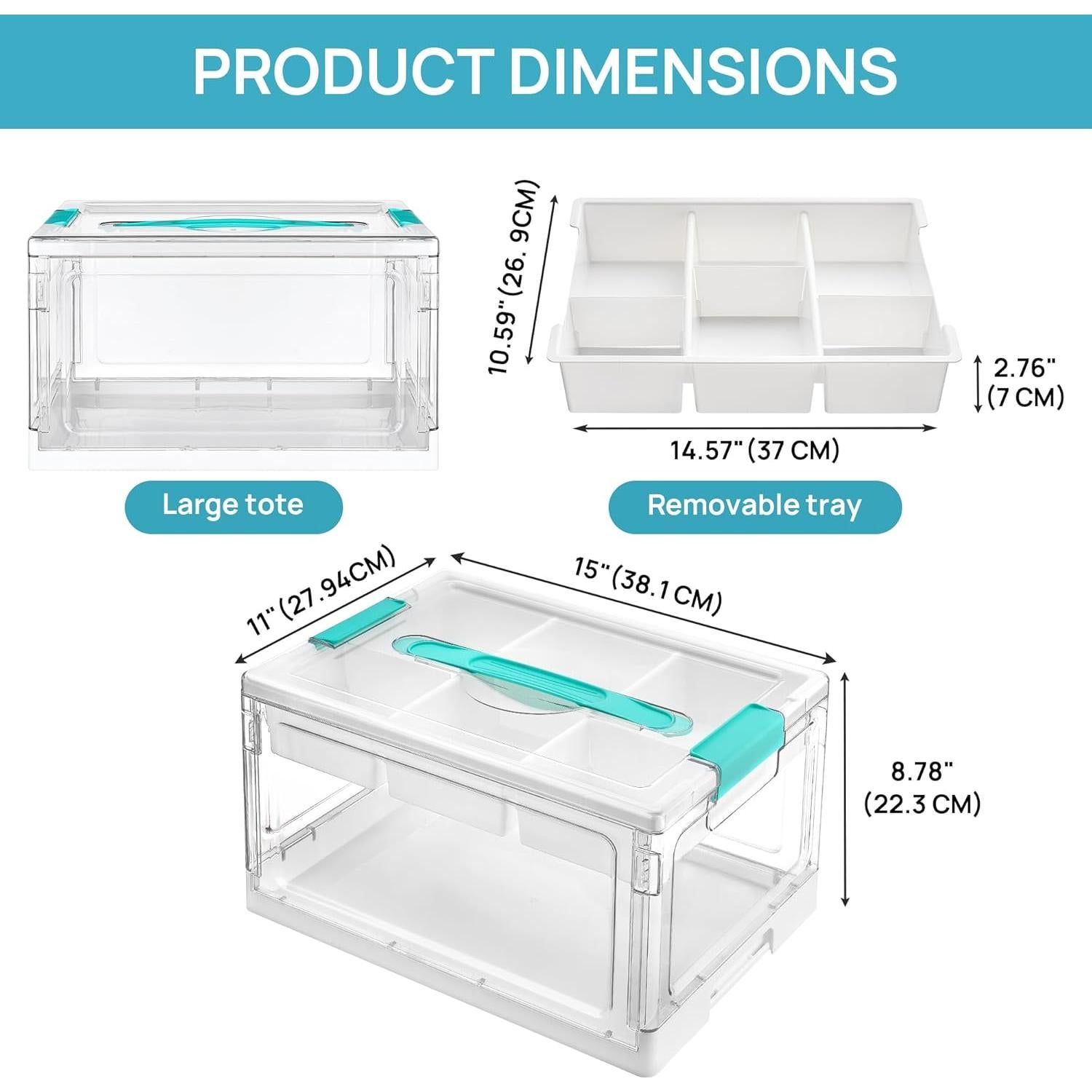 Caja de Almacenamiento Vtopmart 24QT Plástico Transparente