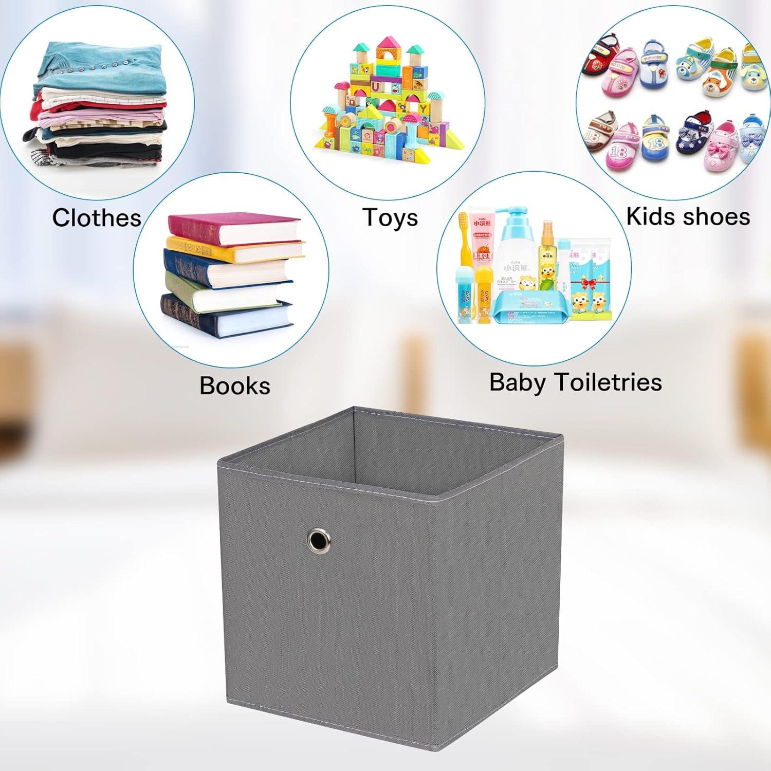 Cestas de Almacenamiento Plegables DABEACT 27.94 cm Gris - Juego de 3