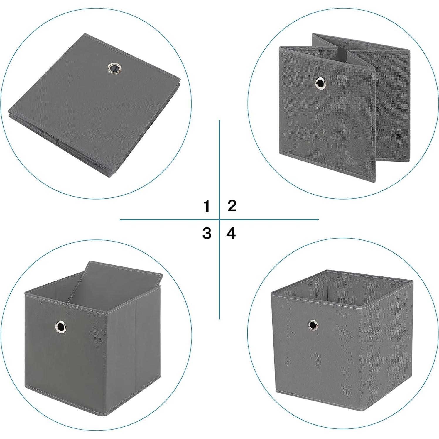 Cestas de Almacenamiento Plegables DABEACT 27.94 cm Gris - Juego de 3